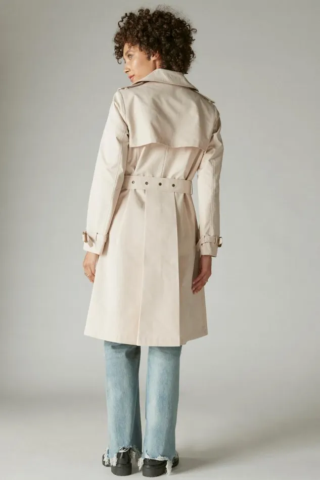 Women Lucky Brand Jackets and Outerwear Trench Coat Sand