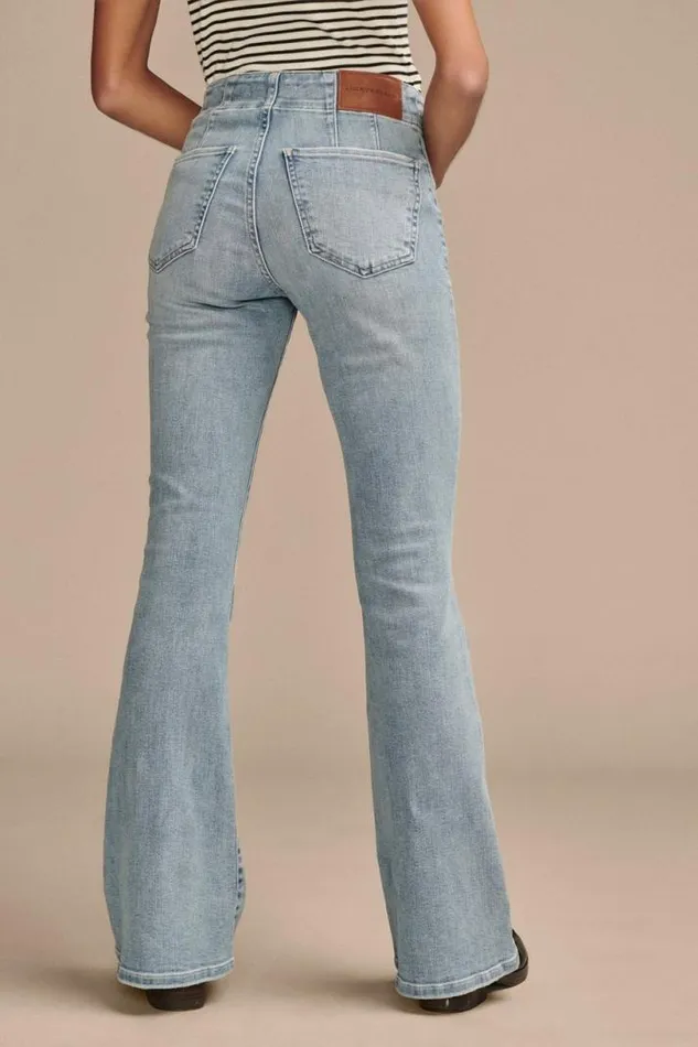 Women Lucky Brand Jeans High Rise Seamed Stevie Flare Aquarius