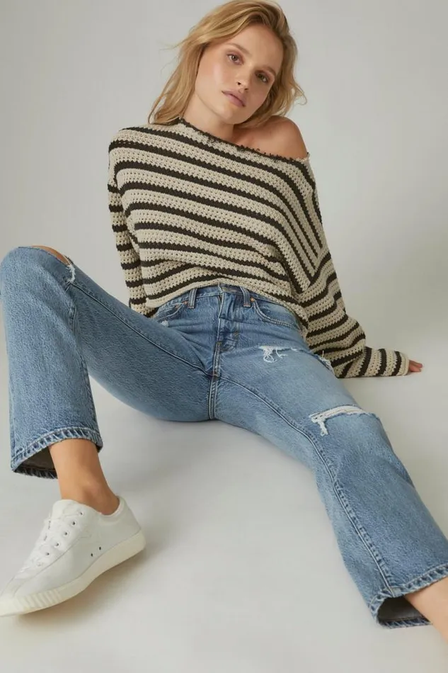 Women Lucky Brand Jeans High Rise Zoe Straight Saturn Dest