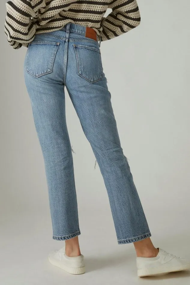 Women Lucky Brand Jeans High Rise Zoe Straight Saturn Dest