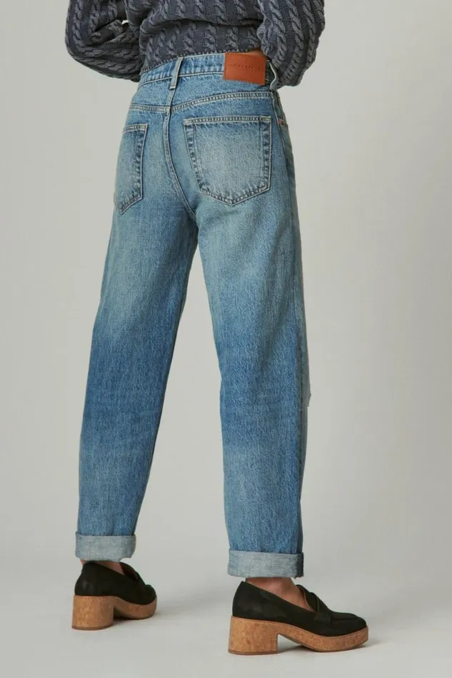Women Lucky Brand Jeans Mid Rise Boy Easy Like Sunday