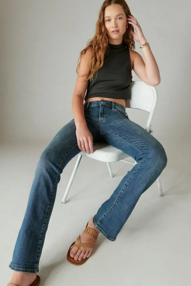 Women Lucky Brand Jeans Mid Rise Sweet Boot Ocean Road