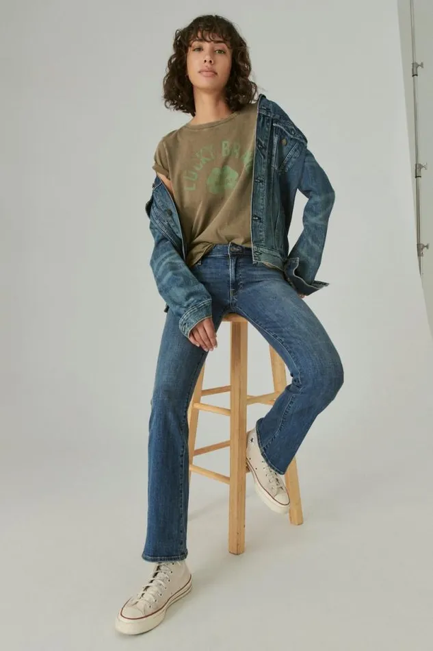 Women Lucky Brand Jeans Mid Rise Sweet Boot Ocean Road