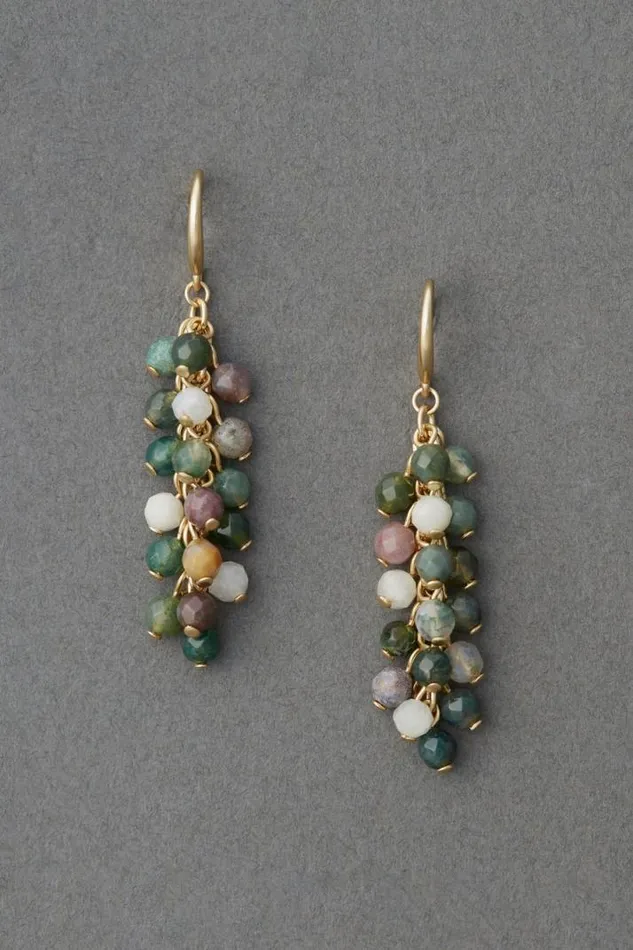 Women Lucky Brand Jewelry Beaded Drop Earring Gold