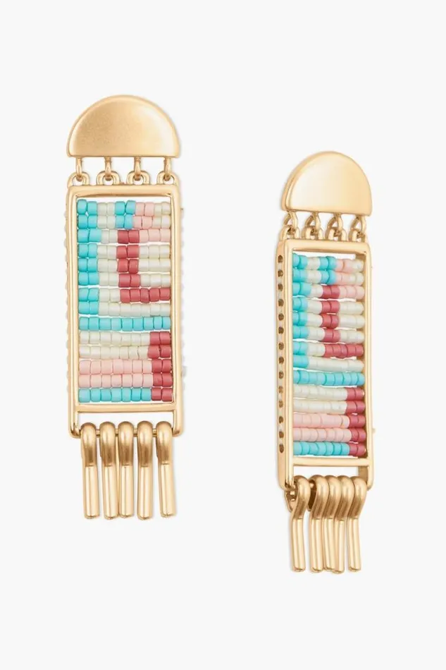 Women Lucky Brand Jewelry Beaded Statement Earring Gold