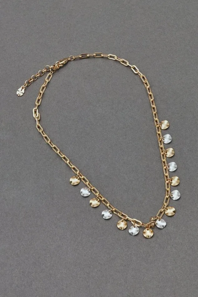 Women Lucky Brand Jewelry Charm Chain Necklace Two Tone