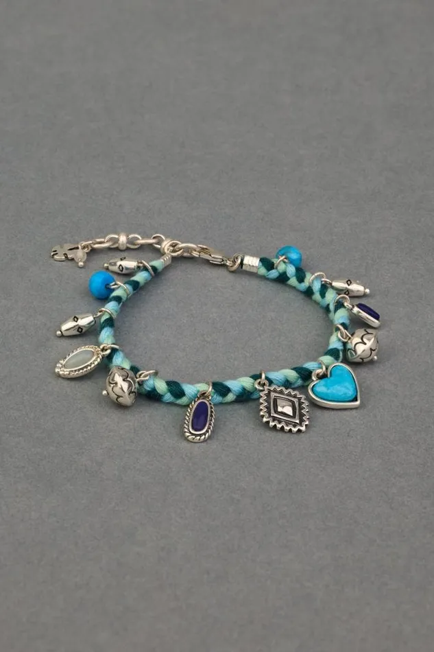 Women Lucky Brand Jewelry Chord Charm Bracelet Silver