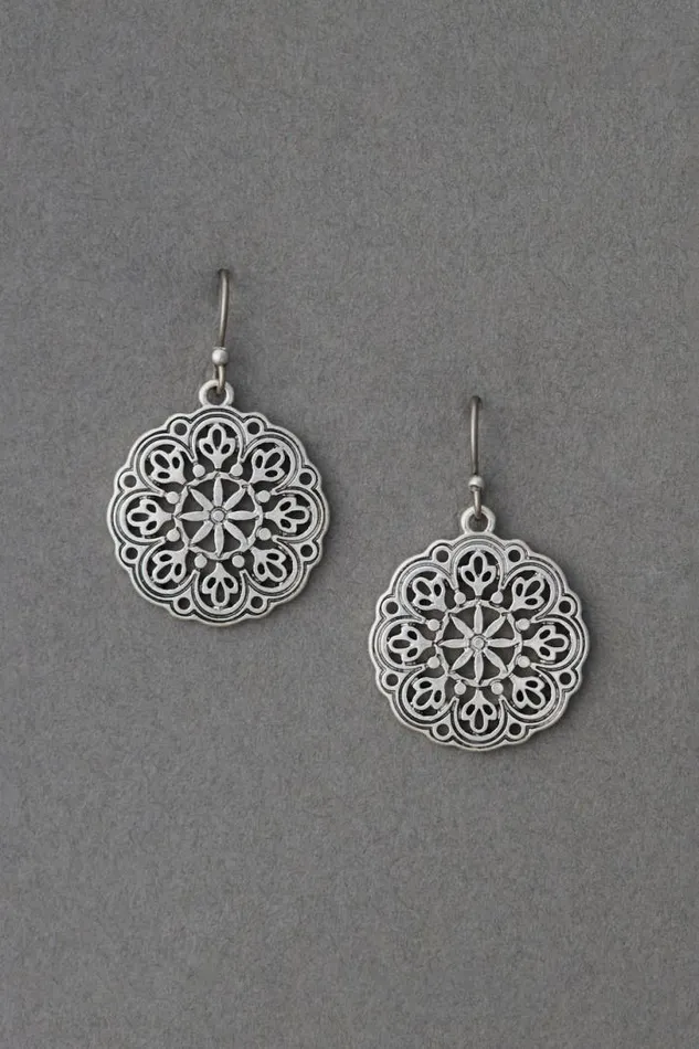 Women Lucky Brand Jewelry Openwork Drop Earring Silver