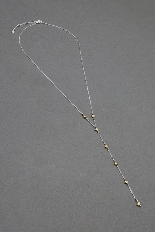Women Lucky Brand Jewelry Starburst Y Necklace Two Tone