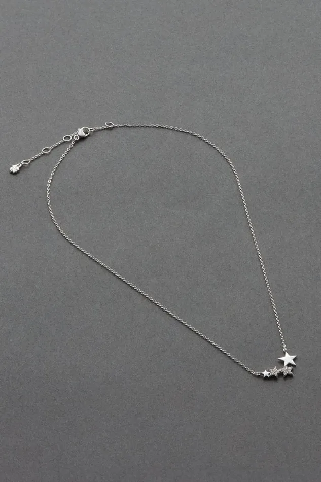 Women Lucky Brand Jewelry Sterling Silver Star Necklace Silver
