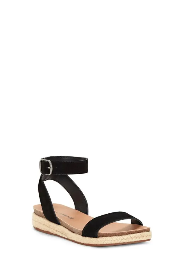 Women Lucky Brand Shoes Garston Leather Sandal Black