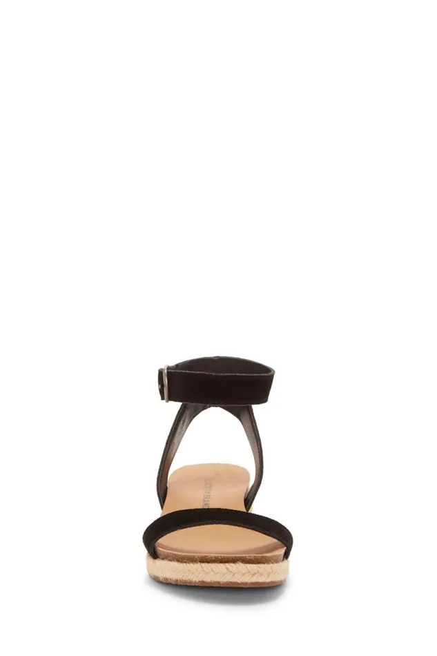 Women Lucky Brand Shoes Garston Leather Sandal Black