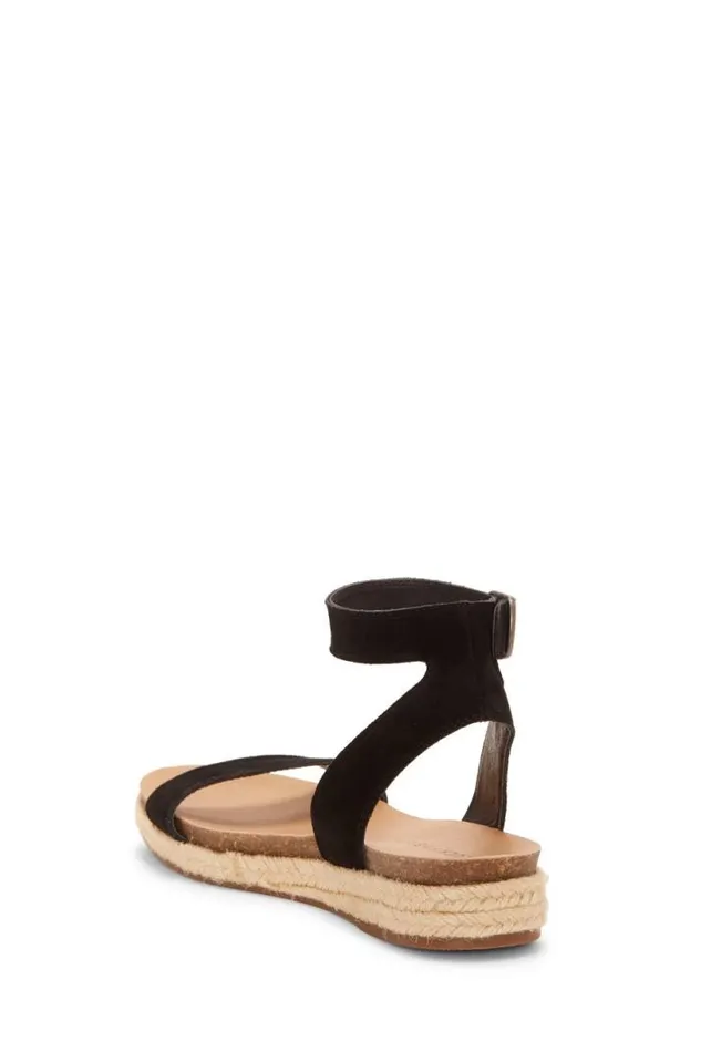 Women Lucky Brand Shoes Garston Leather Sandal Black