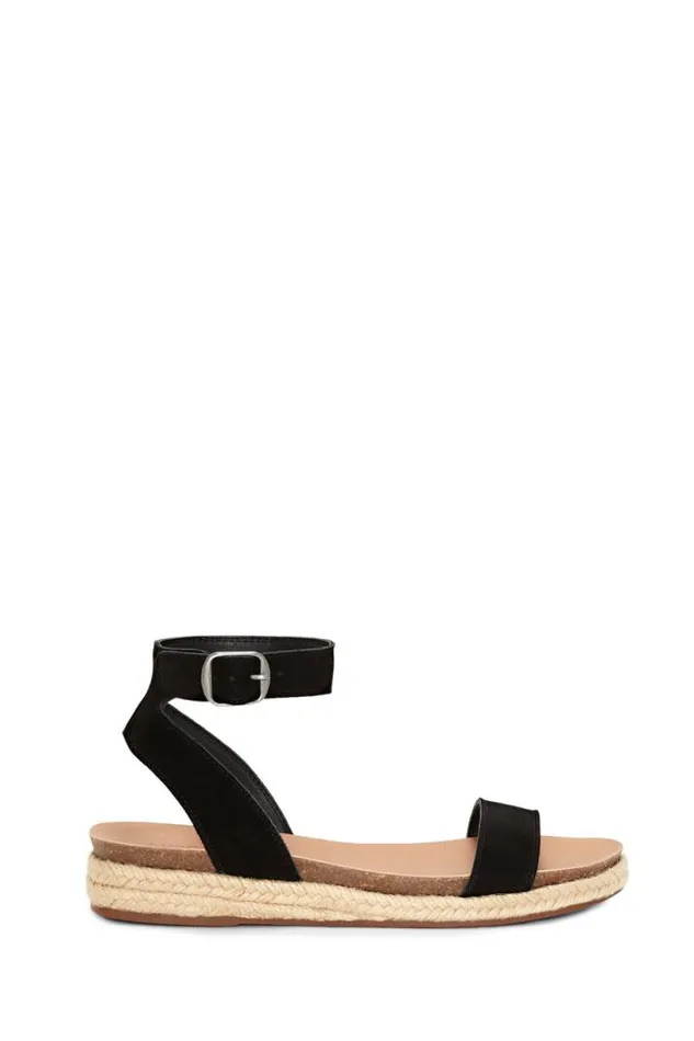 Women Lucky Brand Shoes Garston Leather Sandal Black