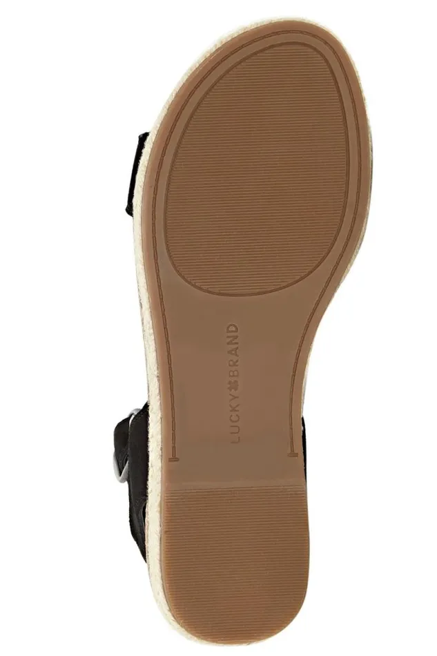 Women Lucky Brand Shoes Garston Leather Sandal Black