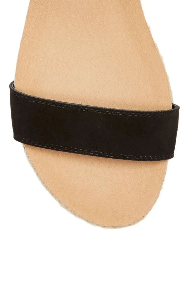 Women Lucky Brand Shoes Garston Leather Sandal Black