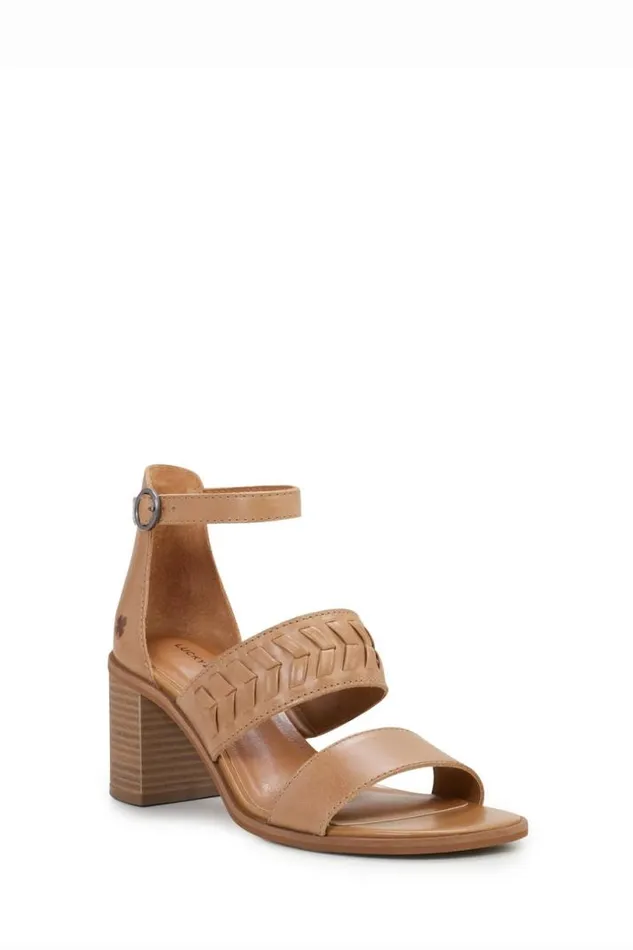 Women Lucky Brand Shoes Serenay High Heel Open Beigekhaki