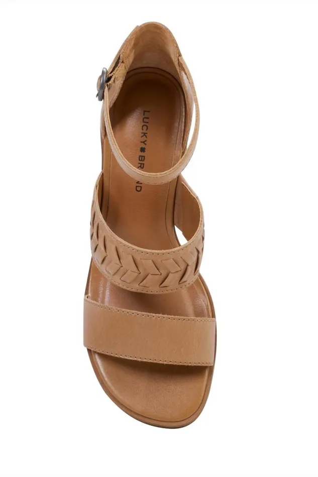 Women Lucky Brand Shoes Serenay High Heel Open Beigekhaki