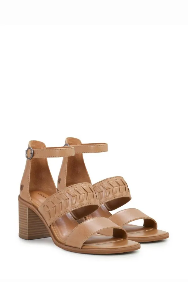 Women Lucky Brand Shoes Serenay High Heel Open Beigekhaki