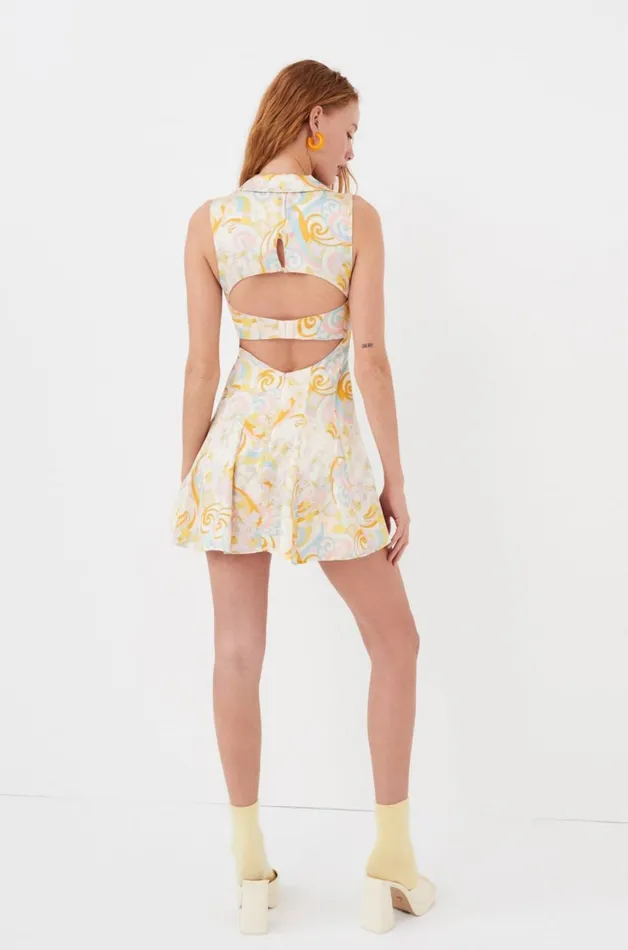 Women Marcia Mini Dress Yellow For Love and Lemons Dresses Women Marcia Mini Dress Yellow For Love and Lemons Dresses