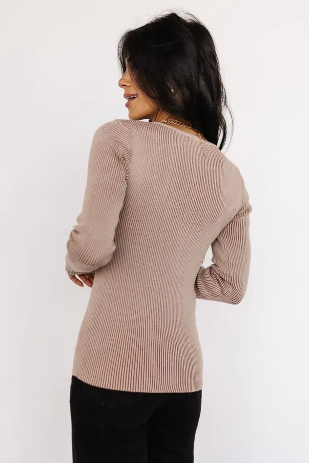 Women Maria Sweetheart Ribbed Top Tan Baltic Born Blouses and Shirts Women Maria Sweetheart Ribbed Top Tan Baltic Born Blouses and Shirts
