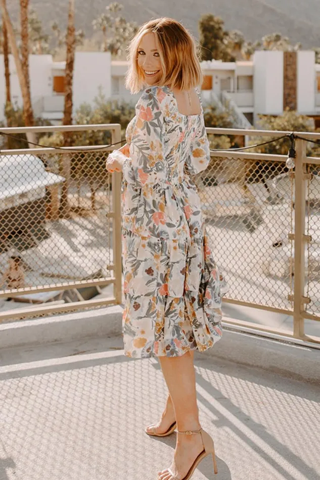 Women Marta Smocked Midi Dress Multi Floral Baltic Born Midi Dresses Women Marta Smocked Midi Dress Multi Floral Baltic Born Midi Dresses