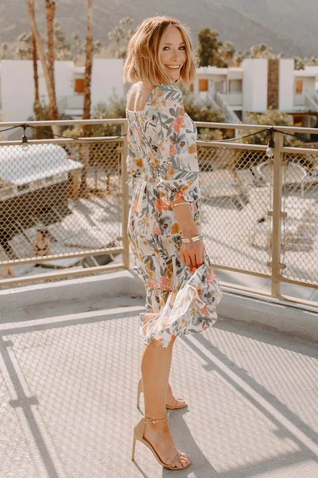 Women Marta Smocked Midi Dress Multi Floral Baltic Born Midi Dresses Women Marta Smocked Midi Dress Multi Floral Baltic Born Midi Dresses