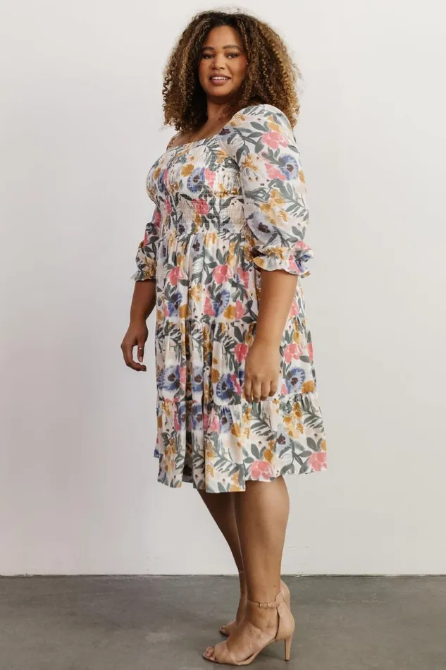Women Marta Smocked Midi Dress Multi Floral Baltic Born Midi Dresses Women Marta Smocked Midi Dress Multi Floral Baltic Born Midi Dresses