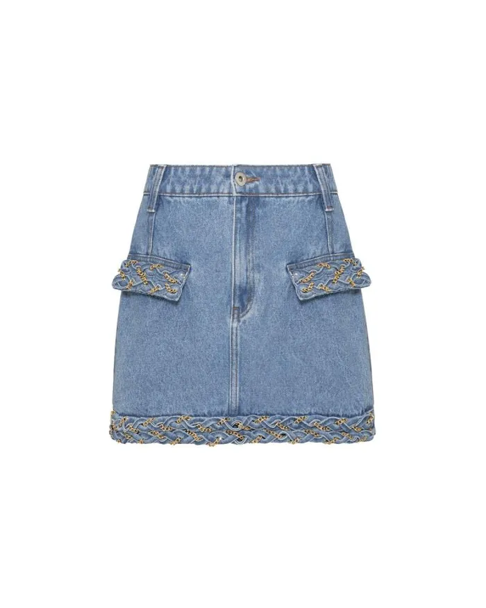 Women Matching Sets PatBO Braided Denim Mini Skirt Denim