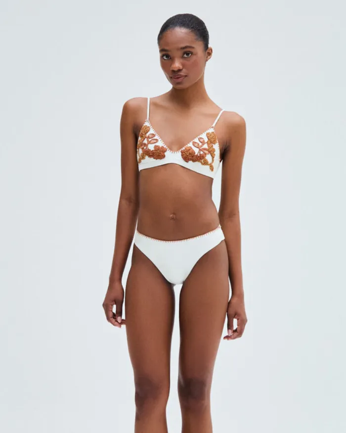 Women Matching Sets PatBO EMBROIDERED BIKINI BOTTOM Off White