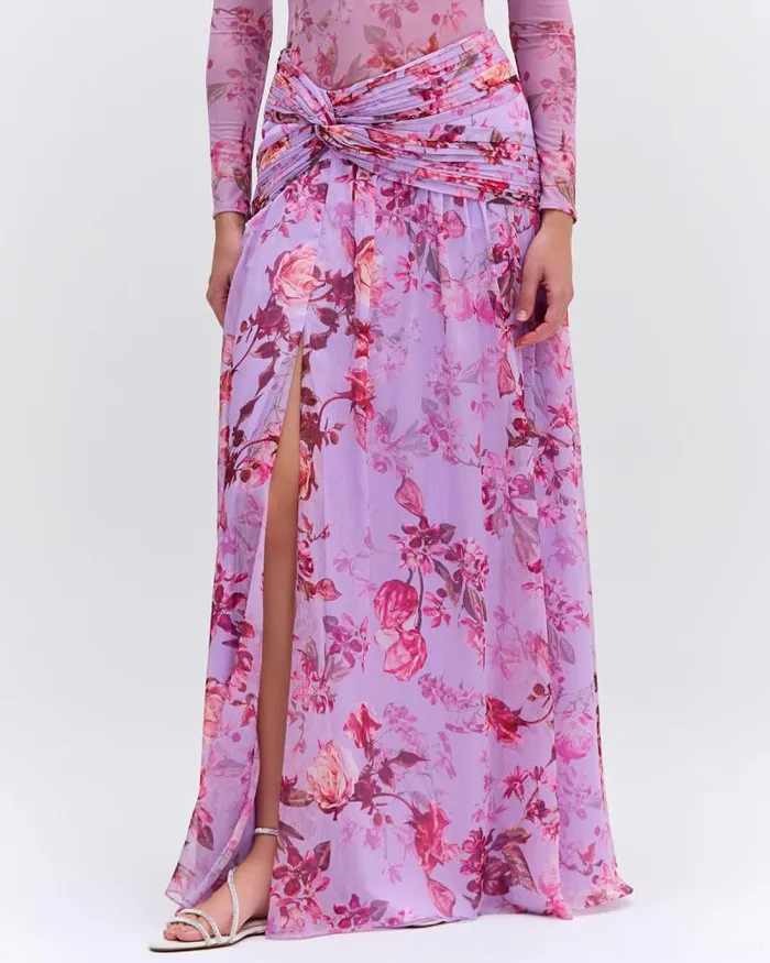 Women Matching Sets PatBO Floral Haze Draped Maxi Skirt EXCLUSIVE Violet