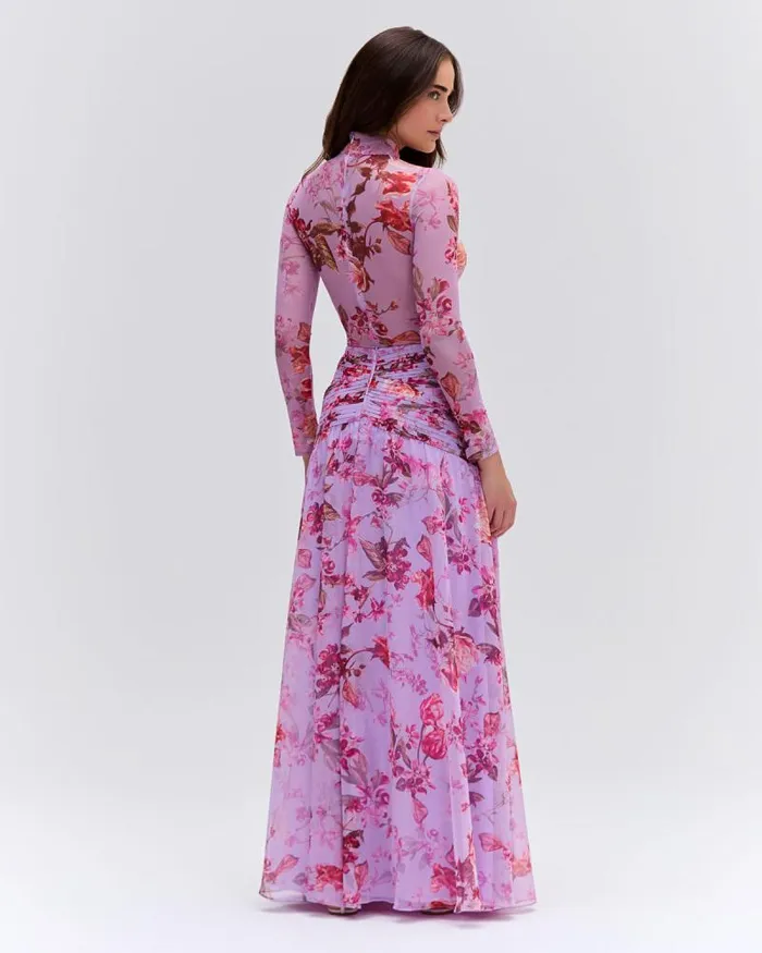 Women Matching Sets PatBO Floral Haze Draped Maxi Skirt EXCLUSIVE Violet