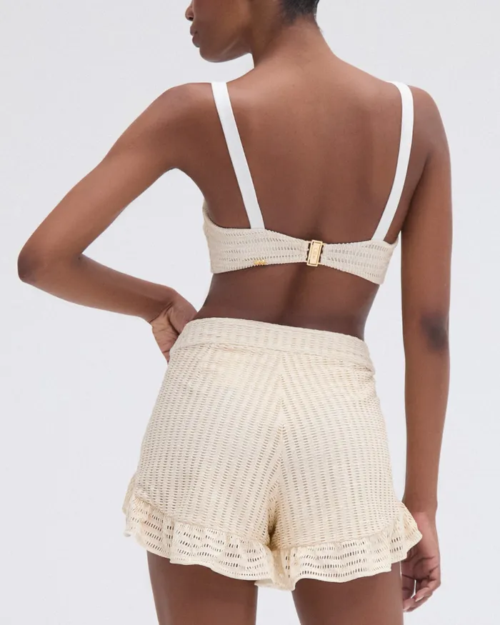 Women Matching Sets PatBO METALLIC KNIT TOP Off White