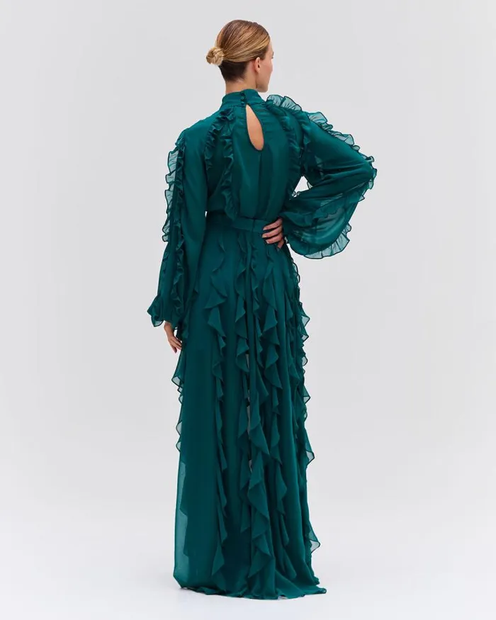 Women Matching Sets PatBO Ruffle High Neck Blouse FINAL SALE Galapagos