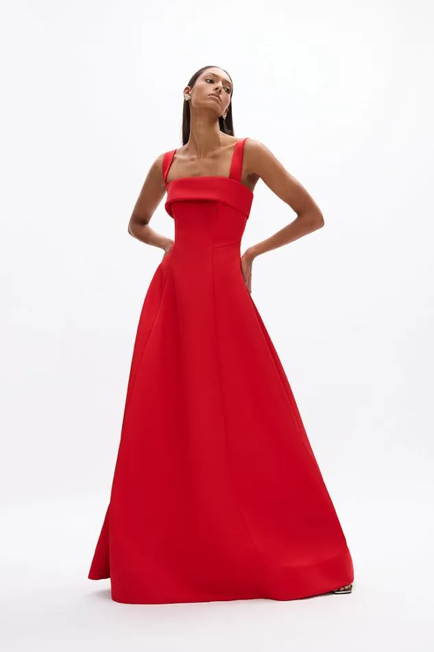 Women Maxi Dresses Rachel Gilbert Serra Gown Red