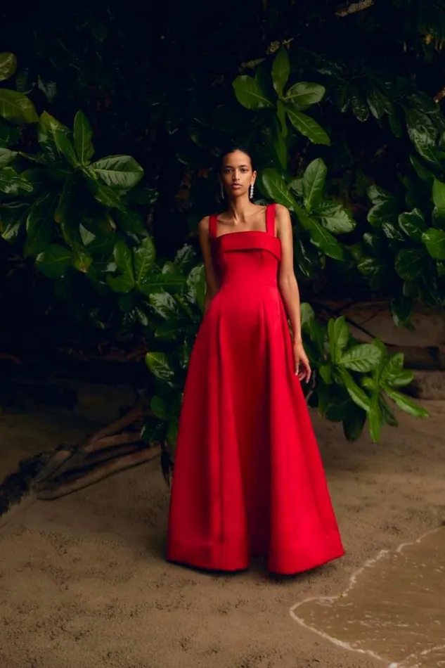 Women Maxi Dresses Rachel Gilbert Serra Gown Red Women Maxi Dresses Rachel Gilbert Serra Gown Red