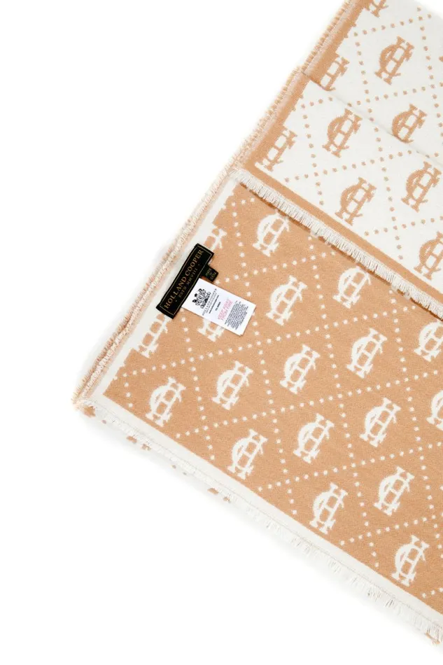 WomenMen Lightweight Monogram Scarf Camel Cream Holland Cooper Scarves WomenMen Lightweight Monogram Scarf Camel Cream Holland Cooper Scarves