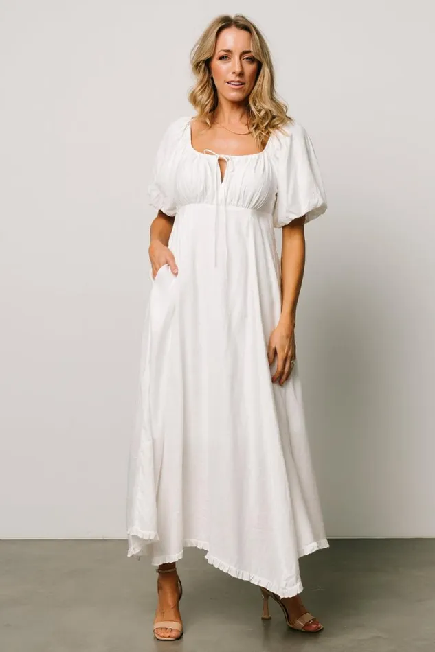 Women Meredee Puff Sleeve Dress Off White Baltic Born Midi Dresses Women Meredee Puff Sleeve Dress Off White Baltic Born Midi Dresses