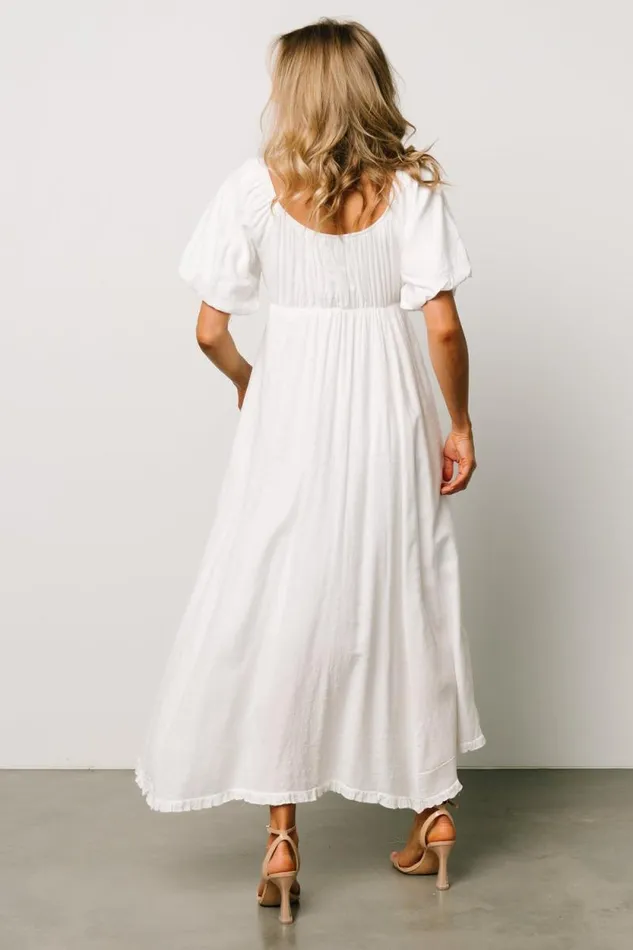 Women Meredee Puff Sleeve Dress Off White Baltic Born Midi Dresses Women Meredee Puff Sleeve Dress Off White Baltic Born Midi Dresses
