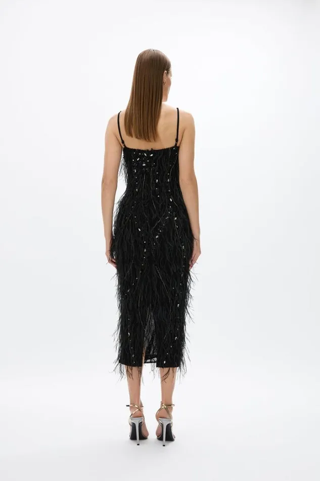 Women Midi Dresses Rachel Gilbert Cynthia Dress Black Women Midi Dresses Rachel Gilbert Cynthia Dress Black