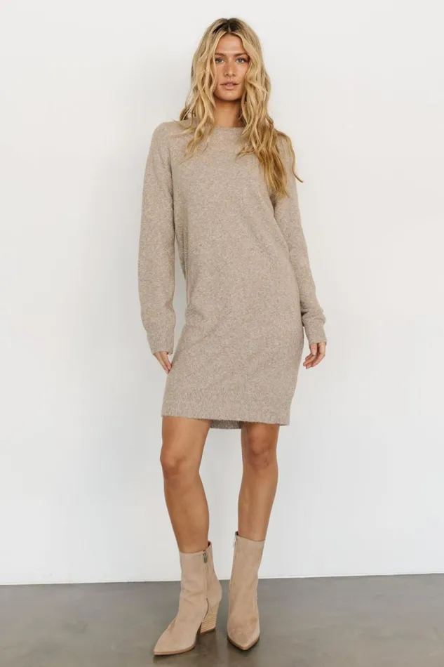 Women Miller Sweater Dress Heather Taupe Baltic Born Short Dresses