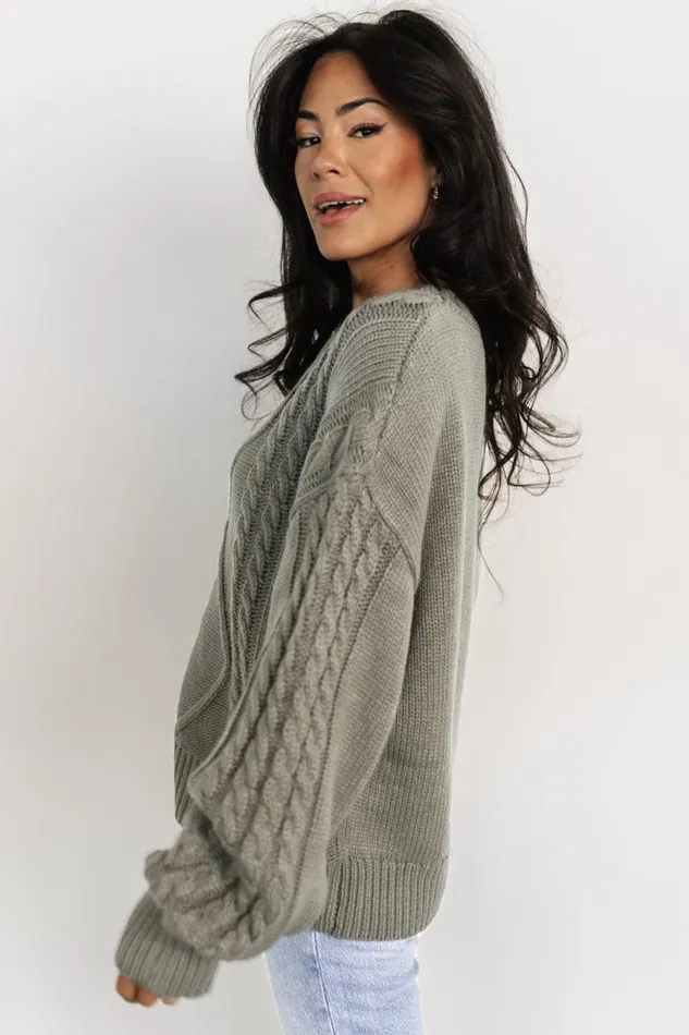 Women Mona Knit Sweater Olive Baltic Born Sweaters Women Mona Knit Sweater Olive Baltic Born Sweaters