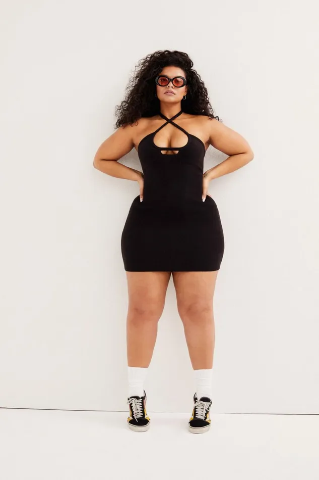 Women Mona Mini Dress Black For Love and Lemons Knitwear Women Mona Mini Dress Black For Love and Lemons Knitwear