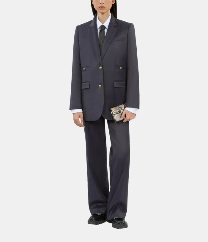 Women Navy Blue Suit Jacket THE KOOPLES Blazers and Suits