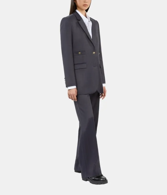 Women Navy Blue Suit Jacket THE KOOPLES Blazers and Suits