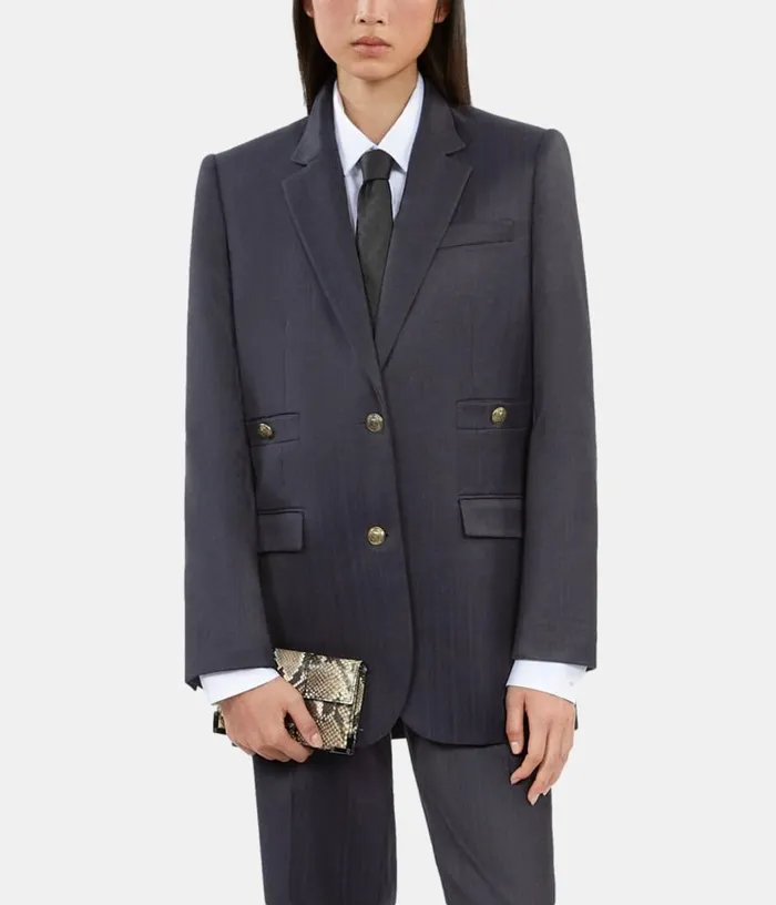 Women Navy Blue Suit Jacket THE KOOPLES Blazers and Suits