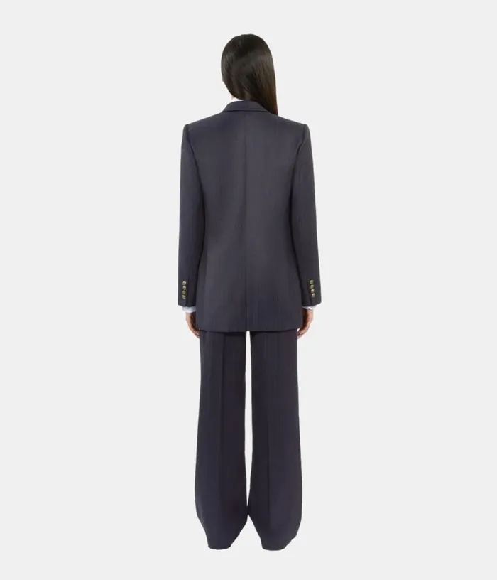 Women Navy Blue Suit Jacket THE KOOPLES Blazers and Suits