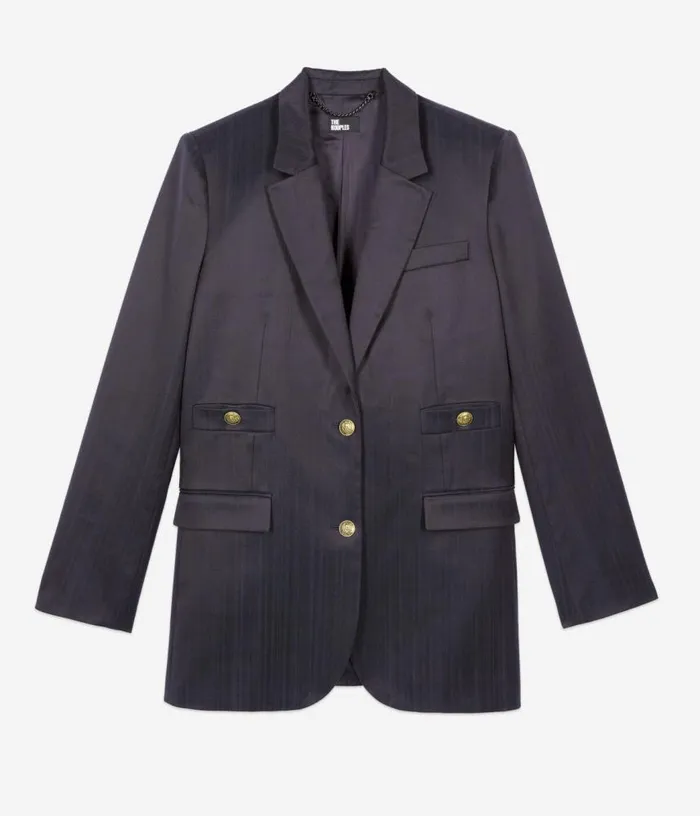 Women Navy Blue Suit Jacket THE KOOPLES Blazers and Suits