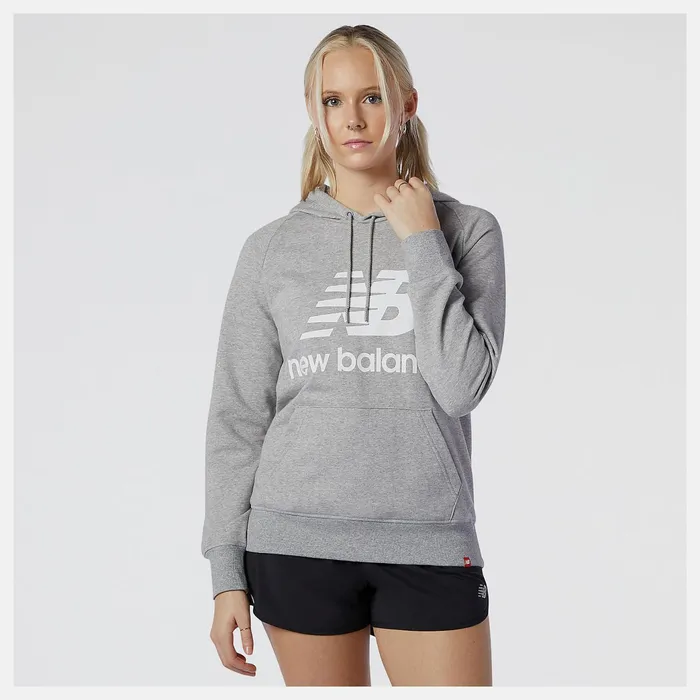 Women NB Essentials Pullover Hoodie Athletic Grey New Balance Hoodies and Sweatshirts