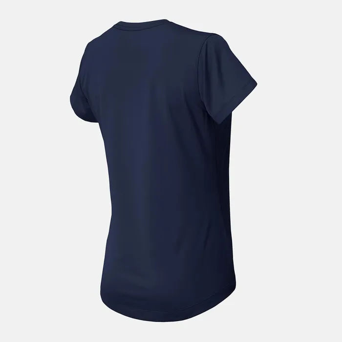 Women NB Short Sleeve Tech Tee Team Navy New Balance Shirts Women NB Short Sleeve Tech Tee Team Navy New Balance Shirts